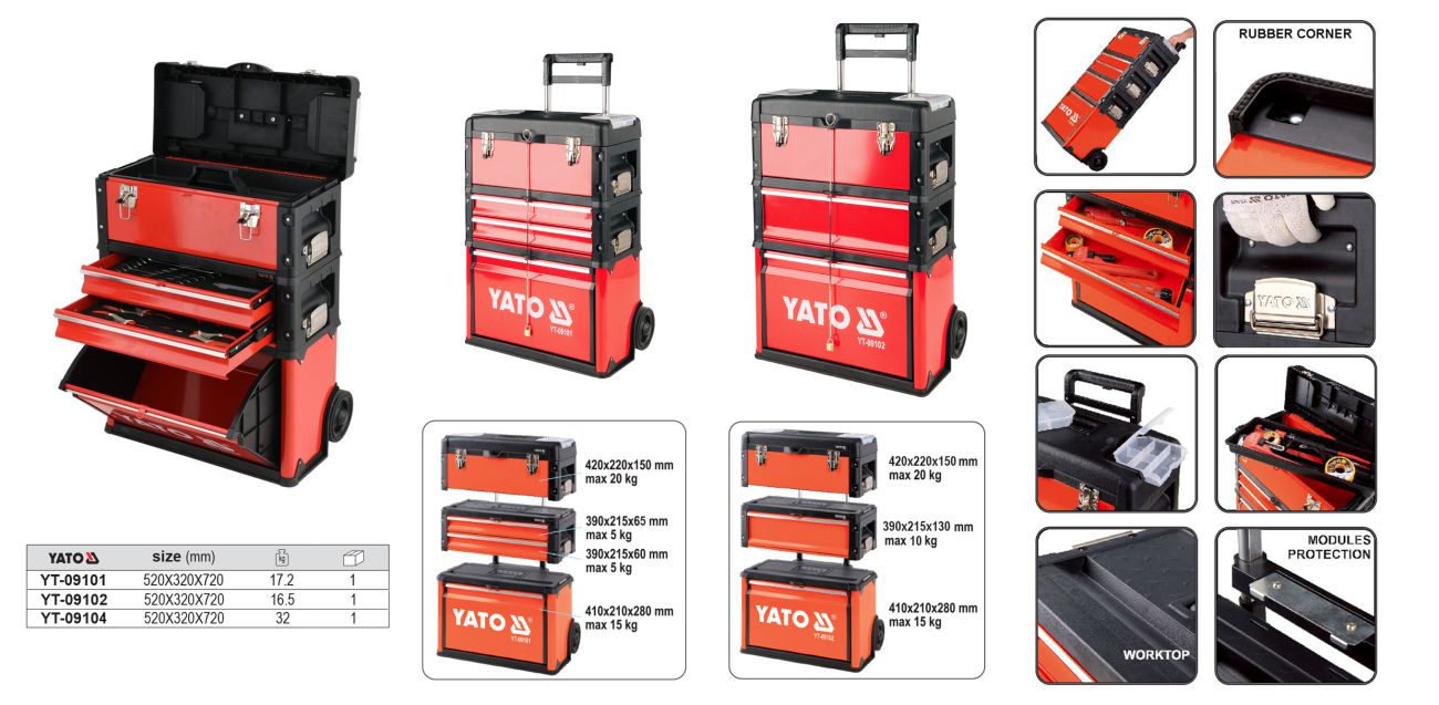 091041 Vali Kéo Đựng Đồ Nghề 4 Ngăn YATO YT-09101