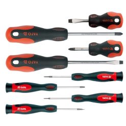 Bộ Tuốc-nơ-vít 8 chi tiết (-) 20x50 24x50 60x38 60x100 (+) PH0x50 PH1x50 PH2x38 PH2x100 YATO YT-2782