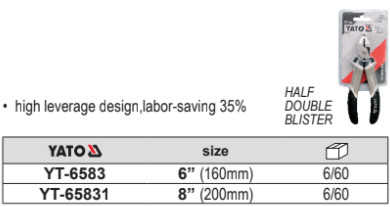65831-1 Kìm Cắt YATO YT-6583 (160mm) & YT-65831 (200mm)
