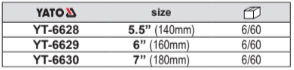 6628-1 Kìm Cắt YATO YT-6628, YT-6629 & YT-6630