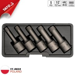 Bộ 5 khẩu 1/2" nhổ ốc bulong hỏng 8-16mm đảo chiều Yato YT-0624 - Ba Lan
