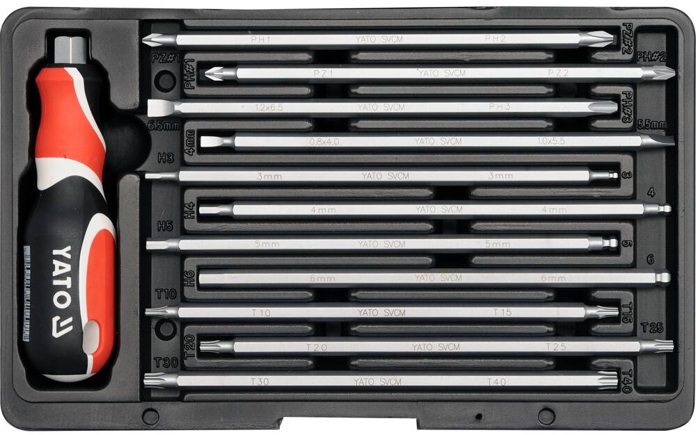 bo-tua-vit-tong-hop-dau-co-nam-cham-yato-12-chi-tiet-yt-27971 Bộ Tô vít Tổng hợp 12 Chi Tiết Mini YATO YT-2797 (Đảo Đầu)