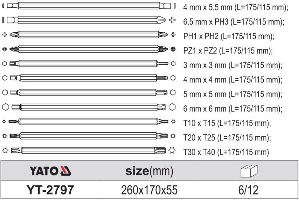 bo-tua-vit-tong-hop-dau-co-nam-cham-yato-12-chi-tiet-yt-2797_3 Bộ Tô vít Tổng hợp 12 Chi Tiết Mini YATO YT-2797 (Đảo Đầu)