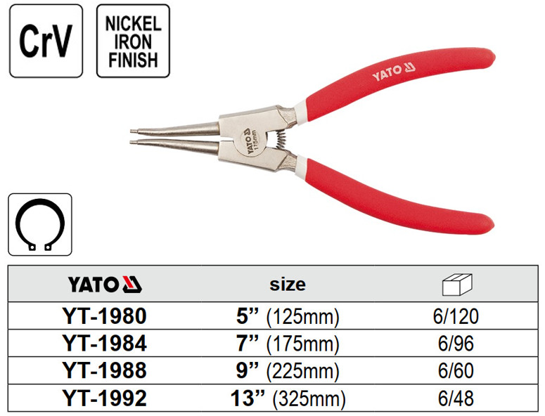 dec19bdea3a200fc59b3 Kìm Tháo Lắp Phe Ngoài Mũi Thẳng (Circlip plier - External, Straight nose) YATO