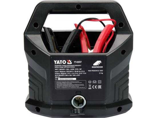 Máy nạp ắc quy hiển thị điện tử 12V 20A 300Ah Yato YT-83037 - Ba Lan eng pm ELECTRONIC BATTERY CHARGER 12V 2 6 10 15 20A 10016386 4