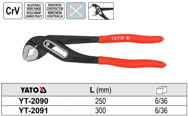 kim-mo-qua-cao-cap-size-250mm-300mm-yato_1 Kìm Mỏ Quạ (Kìm Nước) YATO YT-2090 (250mm) & YT-2091 (300mm)