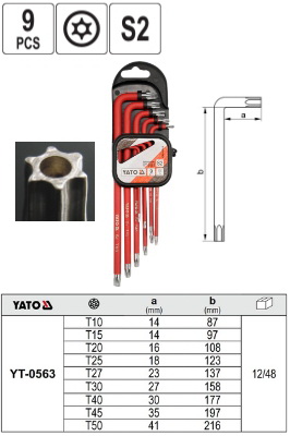 yt-0563_2 Bộ Lục Giác Torx 9 Chi Tiết YATO YT-0563