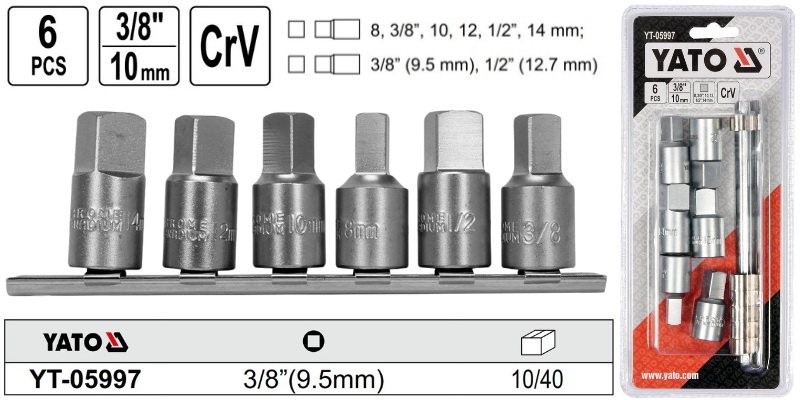 yt-05997 Bộ Dụng Cụ Tháo Ốc Xả Nhớt Yato YT-05997