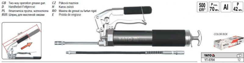 Súng Bơm Mỡ Cầm Tay 500CC Yato YT-0704 Súng Bơm Mỡ Cầm Tay 500CC Yato YT-0704