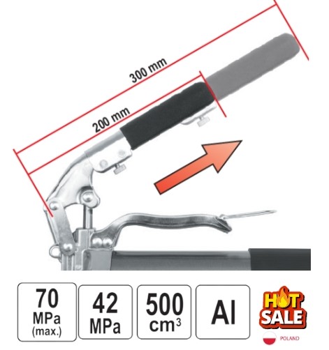 Súng Bơm Mỡ Cầm Tay 500CC Yato YT-0704 Súng Bơm Mỡ Cầm Tay 500CC Yato YT-0704
