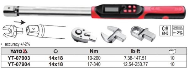 yt-07903_5 Cờ lê Cân Lực Điện Tử Đầu Rời 14x18mm YATO