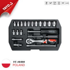 Bộ tuýp tay vặn 1/4" 3.5-14mm 20 chi tiết Yato YT-14491