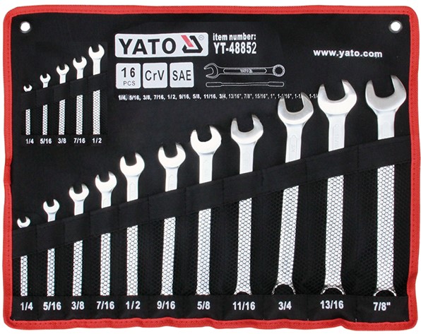 yt-48852a Bộ 16 Cờ Lê Vòng Miệng Hệ Inch YATO YT-48852 (1/4" - 1-1/4")