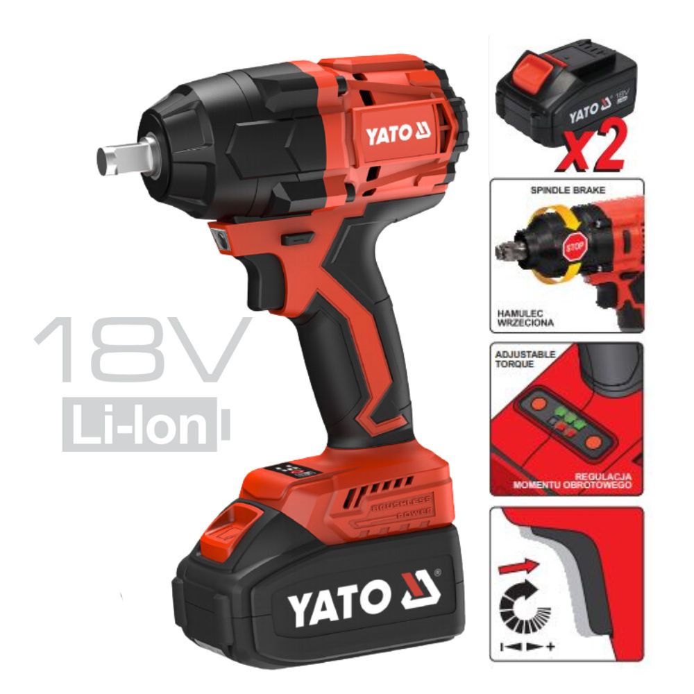 Súng Siết Bu Lông Pin 850Nm Yato YT-8277935 (2x4Ah+Sạc) 2 Súng Siết Bu Lông Pin 850Nm Yato YT-8277935 (2x4Ah+Sạc)