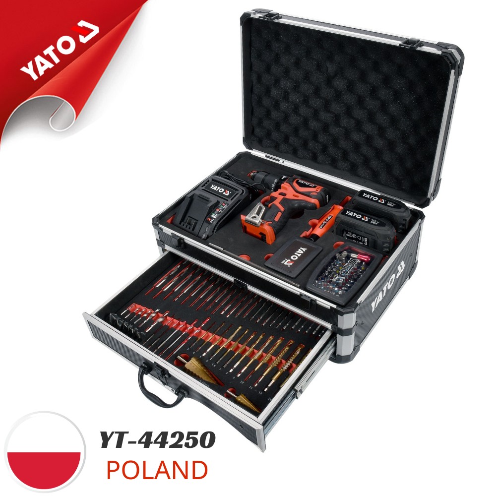 Máy Khoan Vặn Vít Pin 42Nm Yato YT-44250 (Full Set 126PCS) 2 Máy Khoan Vặn Vít Pin 42Nm Yato YT-44250 (Full Set 126PCS)